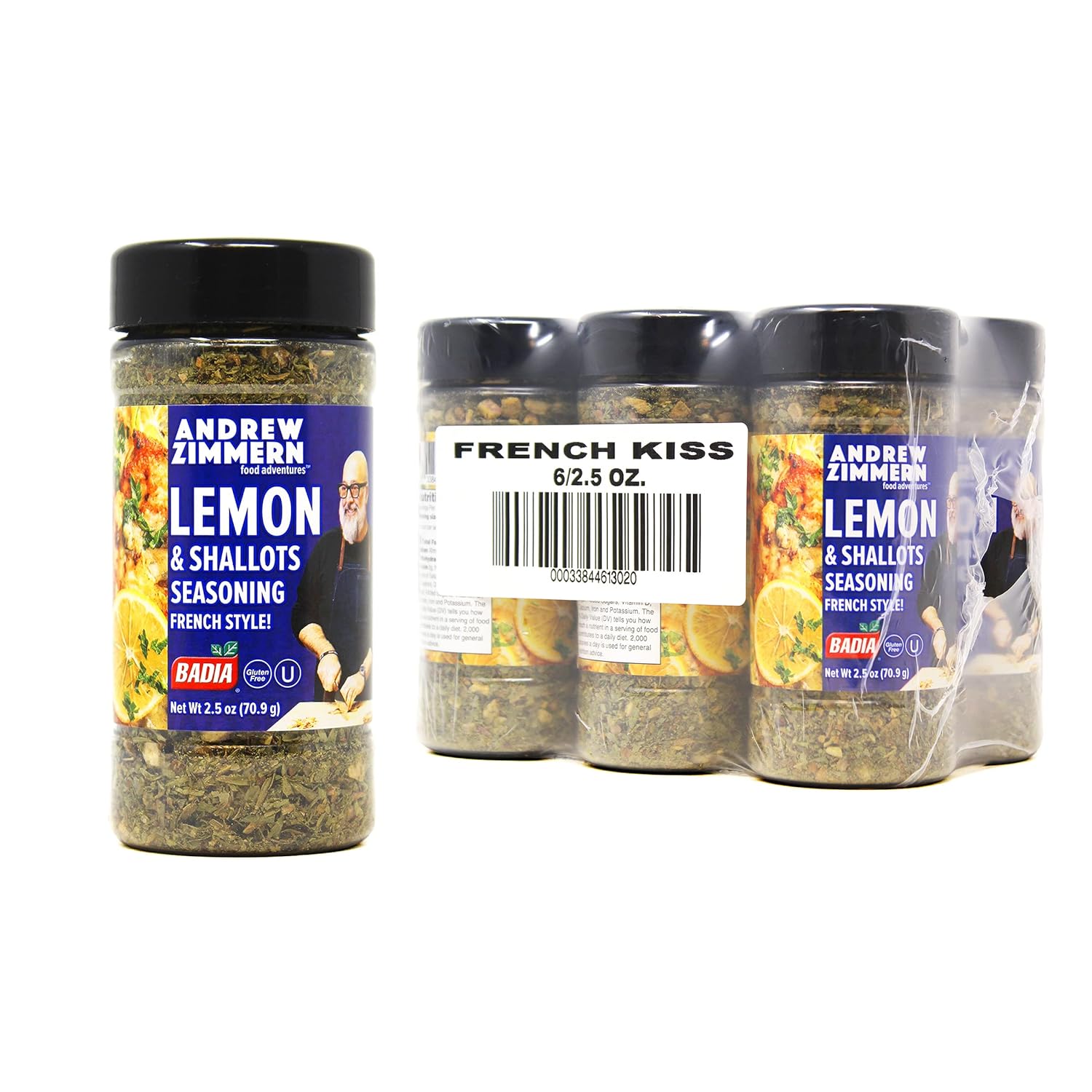 Badia Andrew Zimmern Lemon & Shallots Seasoning French Style (French Kiss), 2.5 oz (Pack of 6)