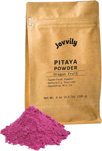 Jovvily Pitaya Powder 8 Oz. Dragon Fruit Superfood - Smoothies - Drinks