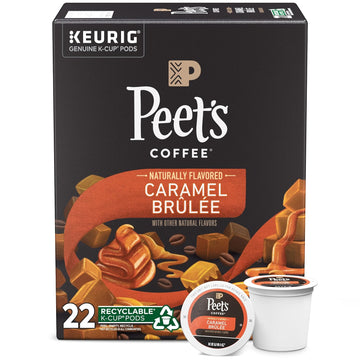 Peet's Coffee Flavored K-Cup Pods, Caramel Brûlée (22 Count) Single Serve Pods Compatible with Keurig Brewers