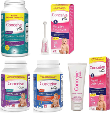 Conceive Plus Complete Fertility Bundle - Trying To Conceive Couples Kit Ttc Fertility Supplements And Sperm Friendly Lubricants