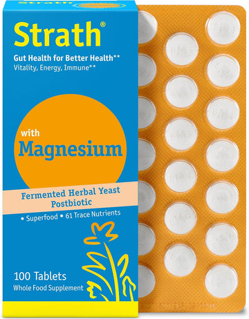 Strath With Magnesium Herbal Yeast Postbiotic 100 Tablets | Supports Immune Function | Promotes Wellness | Non Gmo | Gluten Free | Sugar Free | Vegan | Kosher