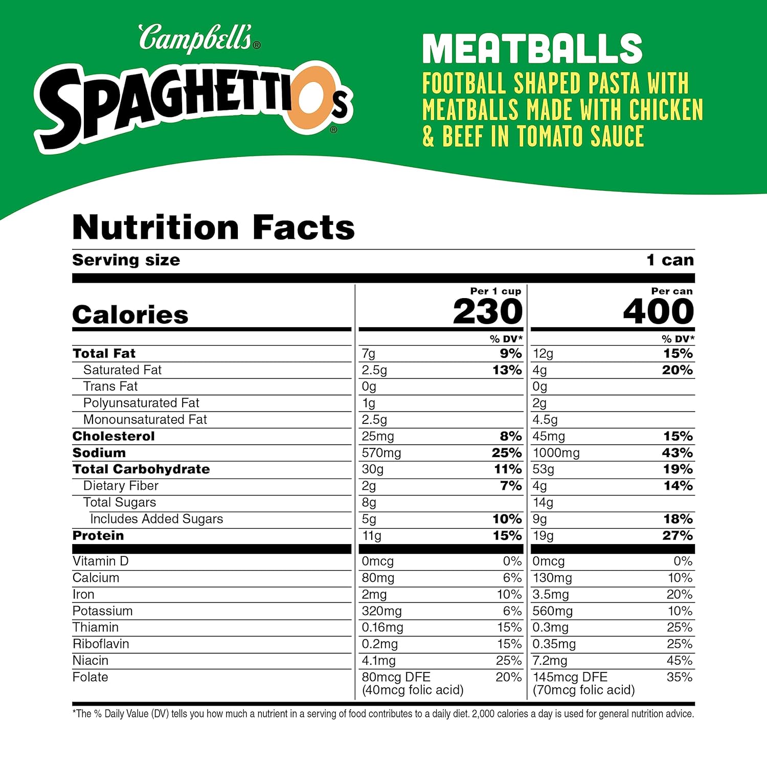 SpaghettiOs Football Shaped Canned Pasta with Meatballs, 15.6 oz Can (Pack of 12) : Everything Else