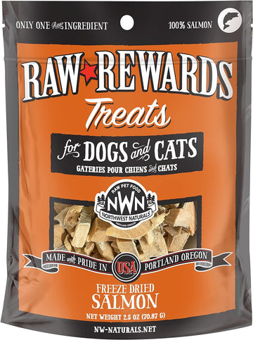 Northwest Naturals Raw Rewards Freeze-Dried Pork Liver Treats for Dogs and Cats - Bite-Sized Pieces - Healthy, 1 Ingredient, Human Grade Pet Food, All Natural - 2.5 Oz (Packaging May Vary)