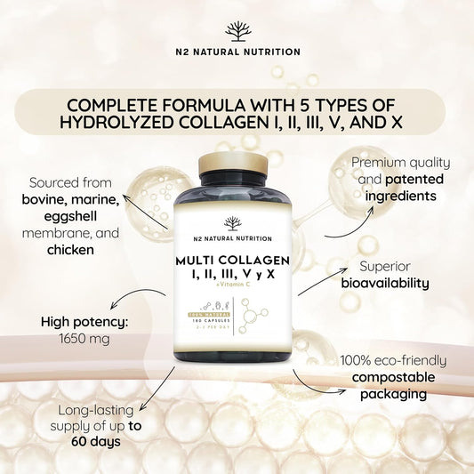Collagen Supplements For Woman, With Retinol & Hyaluronic Acid, Ceramides And Niacin | Skin Care, Anti-Wrinkle And Anti-Aging Effect, Marine Collagen Innovative Formula | 90 Vegetable Capsules