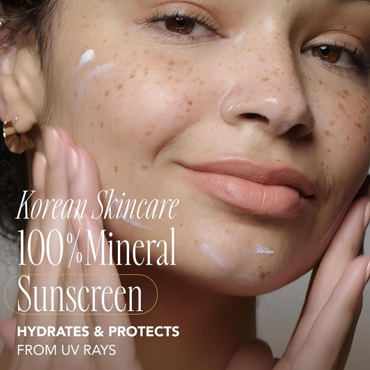 The Face Shop Everyday Mineral Sunscreen Spf 50, Korean Sunscreen For Face With Zinc Oxide, Panthenol & Niacinamide, For Sensitive Skin, No White Cast, Water Resistant, Reef Friendly, Fragrance-Free