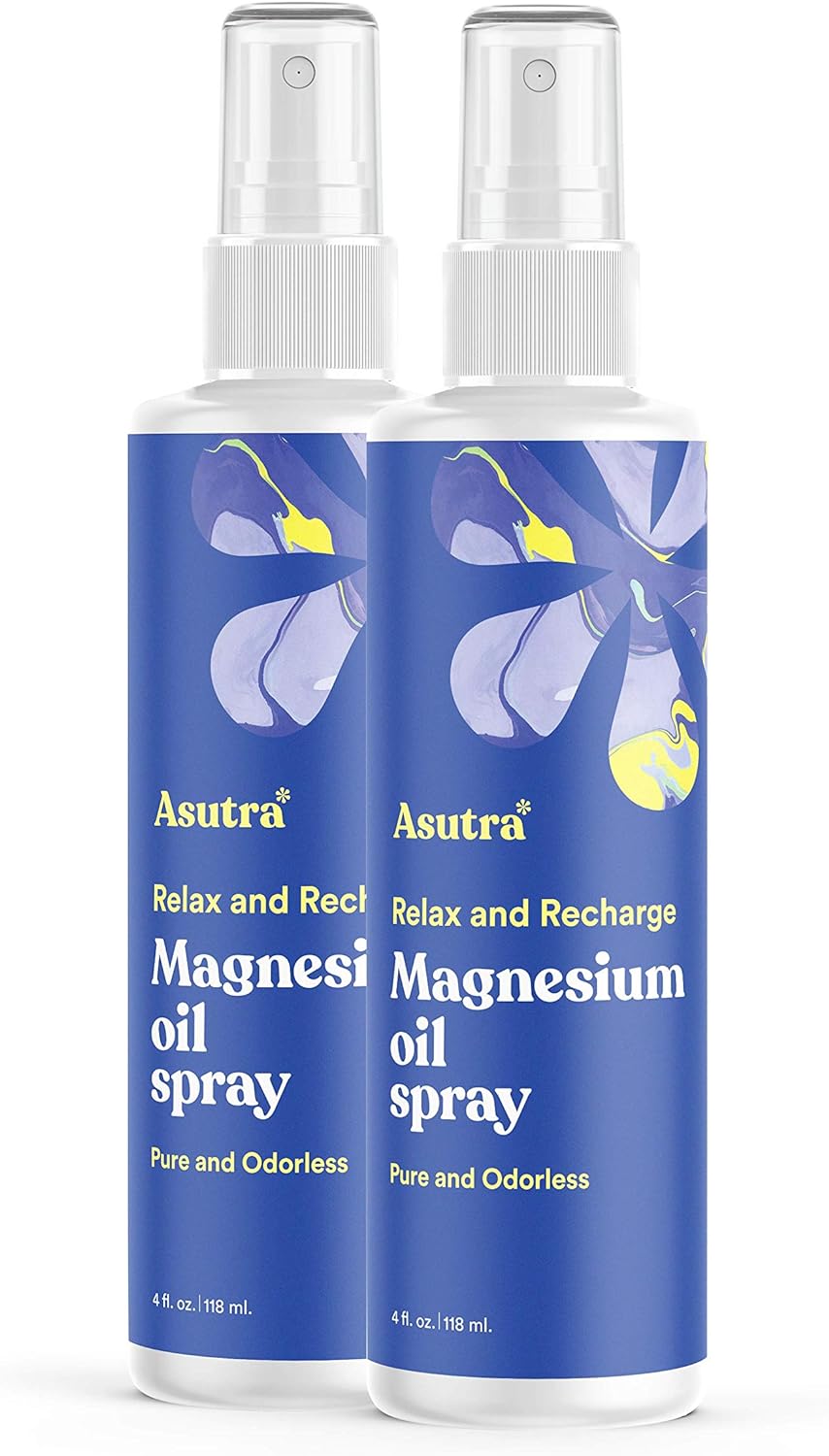 ASUTRA Topical Magnesium Chloride Oil Spray Supplement, 4 fl oz (Pack of 2)| Rapid Absorption | Pure Zechstein