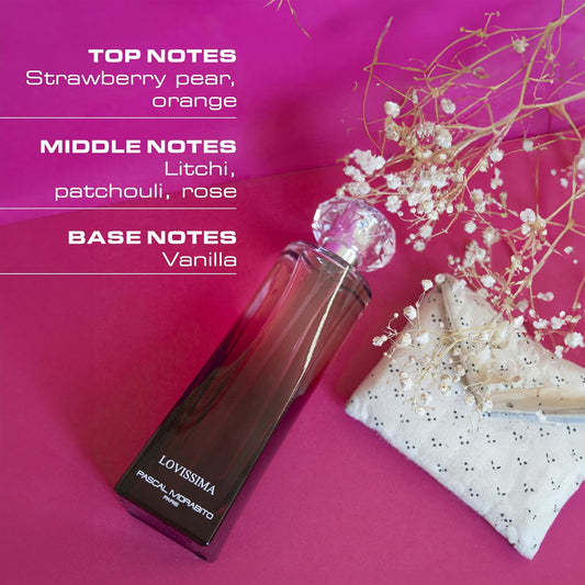 Louvissima - 3.4 Oz Eau De Parfum - Fragrance Mist For Women - Aromatic Fruity Scent - Perfume Spray With Strawberry, Litchi, Rose, Vanilla Accords