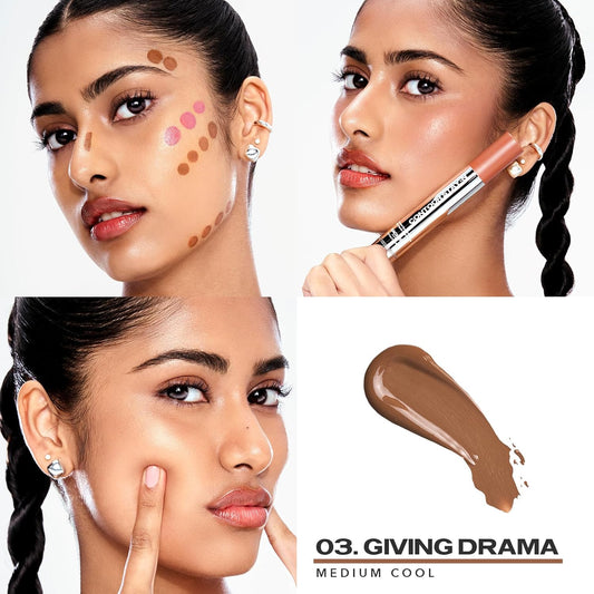 Sacheu Liquid Contour Stay-N Long Wear Bronzer Cream Contour Makeup — Long Lasting, Blendable, & Lightweight Formula — Vegan & Cruelty-Free, Giving Boss