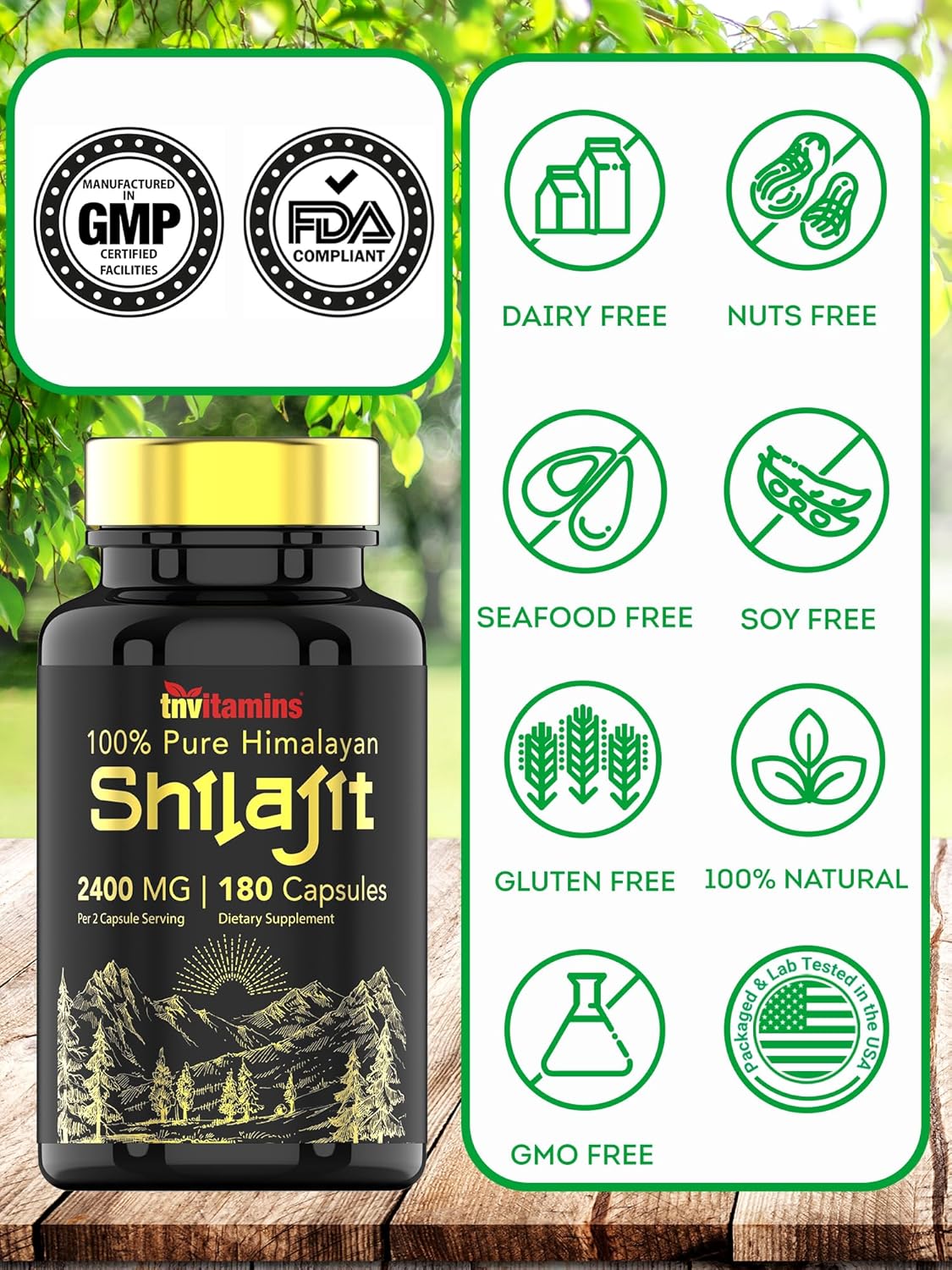 Shilajit Capsules 2400 Mg - 180 Capsules | 100% Pure Himalayan Shilajit Capsules For Men & Women | Shilajit Resin Supplement | Three Month Supply! | Non-Gmo, Gluten-Free