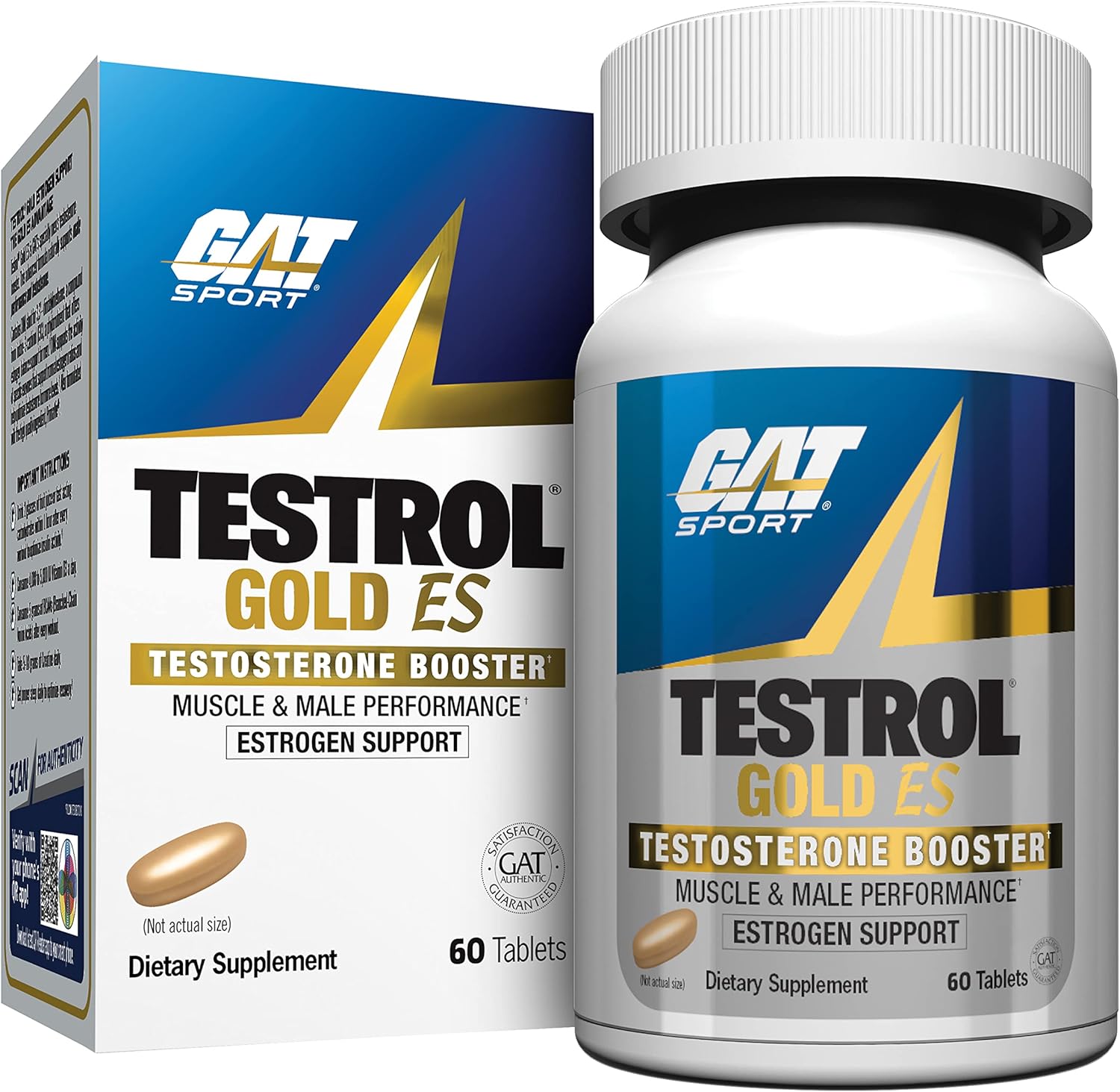 Gat Sport Testrol Gold Es, Tribulus, Dim, Zinc, Longjack, Fenugreek, Saw Palmetto, Estrogen Balance, 60 Tablets