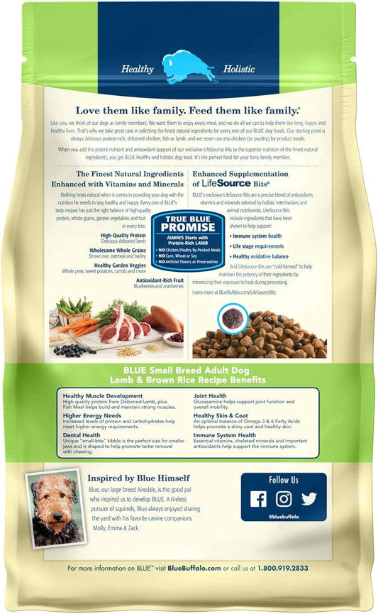 Blue Buffalo Life Protection Formula Natural Adult Small Breed Dry Dog Food, Lamb And Brown Rice 6-Lb