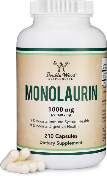 Monolaurin Immune Support Supplement 1,000Mg Per Serving, 210 Capsules (Vegan Safe, Non-Gmo, Gluten Free) Immune Booster For Adults, Immune System Defense By Double Wood