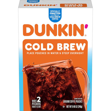 Dunkin' Cold Brew Ground Coffee Packs, 8.46 Ounce