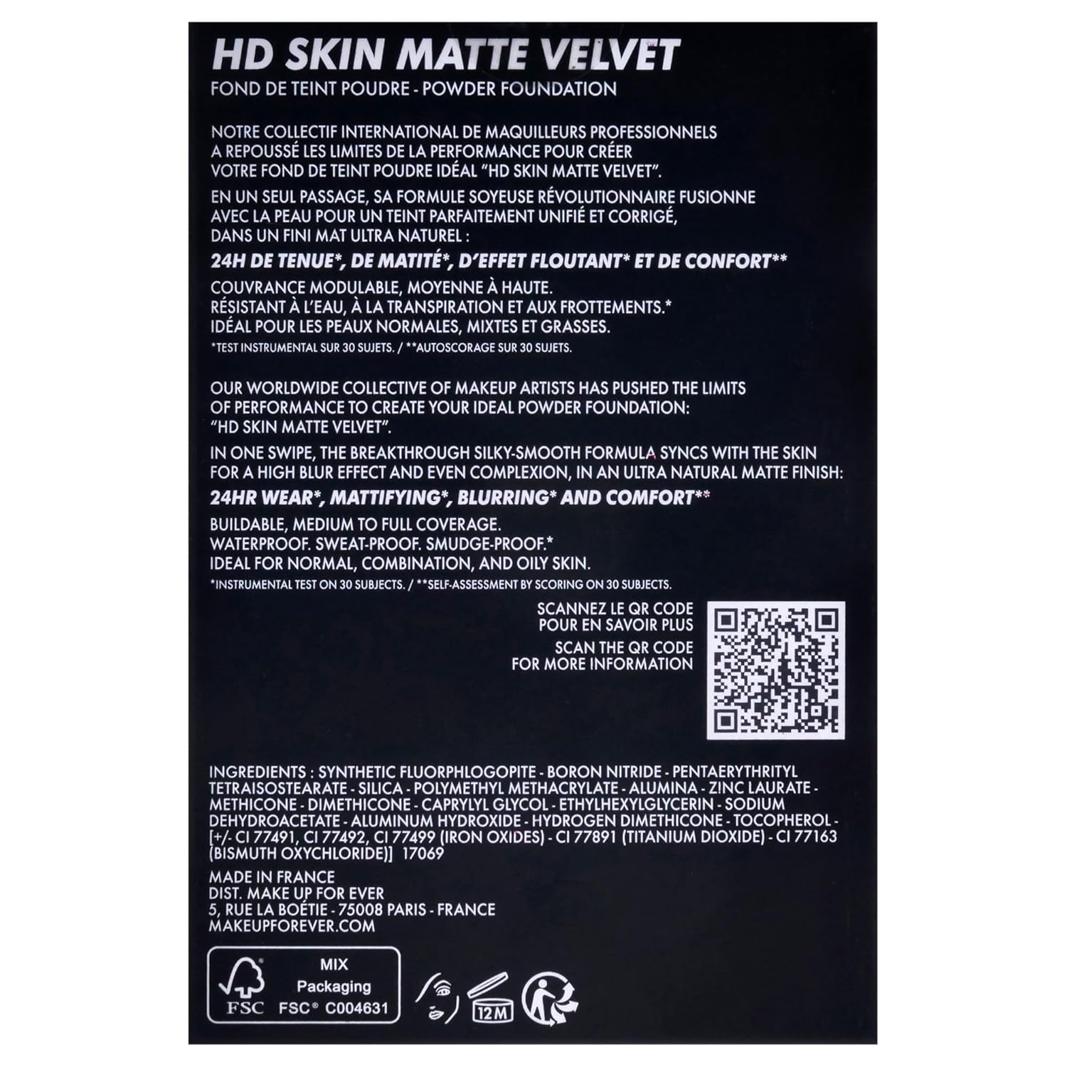 Make Up For Ever Hd Skin Matte Velvet Undetectable Longwear Blurring Powder Foundation 2R24 Cool Nude : Beauty & Personal Care