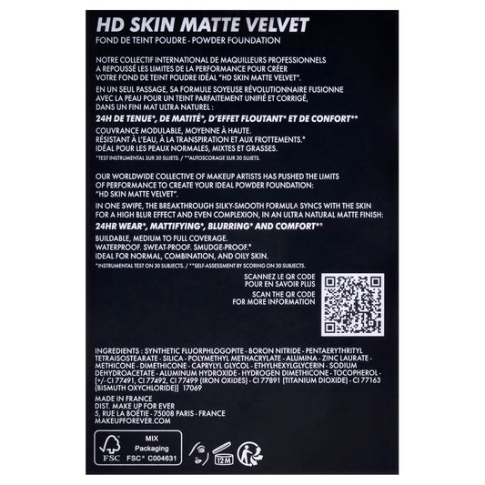 Make Up For Ever Hd Skin Matte Velvet Undetectable Longwear Blurring Powder Foundation 2R24 Cool Nude : Beauty & Personal Care