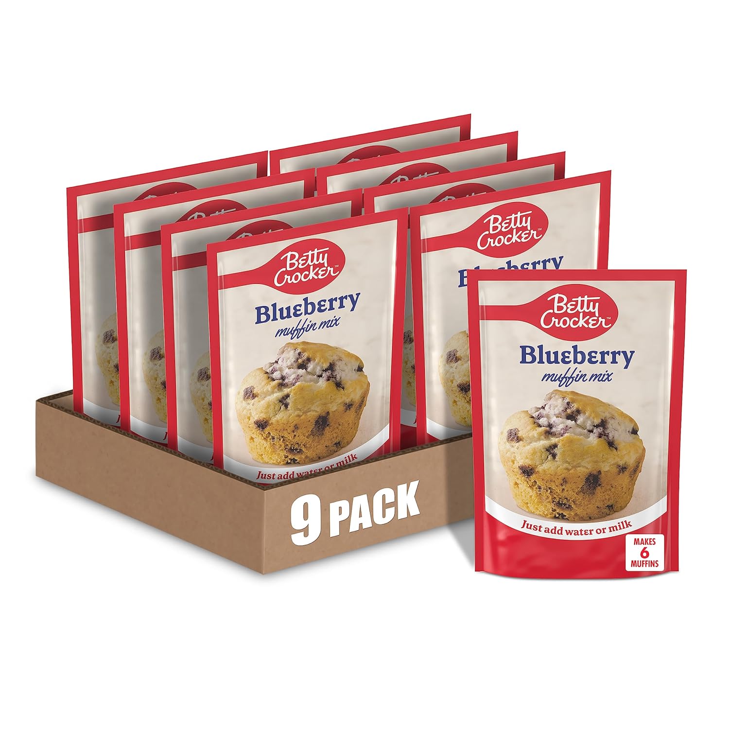 Betty Crocker Blueberry Muffin Mix, 6.5 oz (Pack of 9)