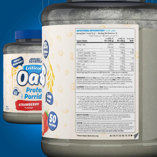Applied Nutrition Critical Oats Advanced Protein Porridge - Whey Protein Powder Blend With Wholegrain Oats & Iso-Xp Protein Isolate, Amino Acids, Easy Mix (600G - 10 Servings) (Cookies & Cream)
