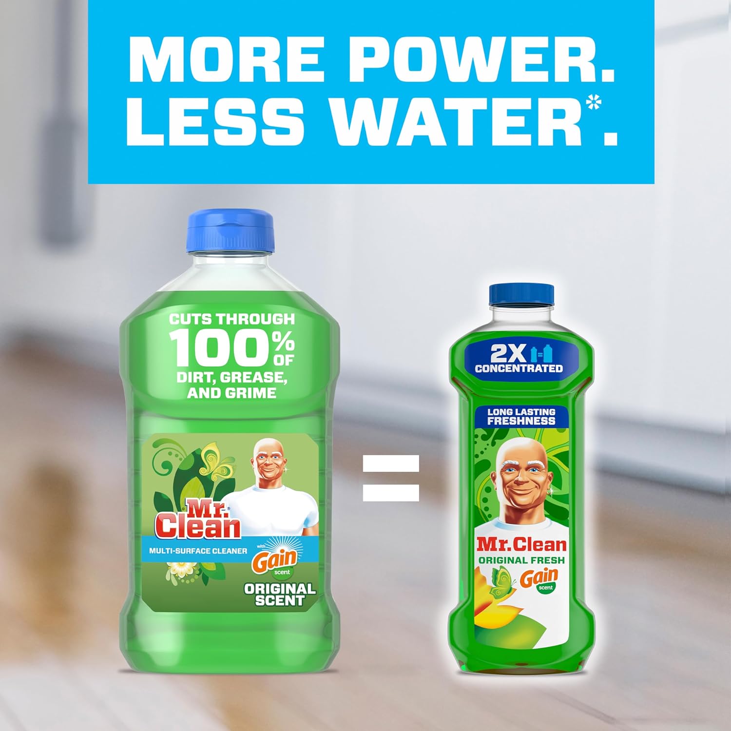 Mr. Clean 2X Concentrated Multi Surface Cleaner with Gain Original Scent, All Purpose Cleaner, 41 fl oz : Everything Else