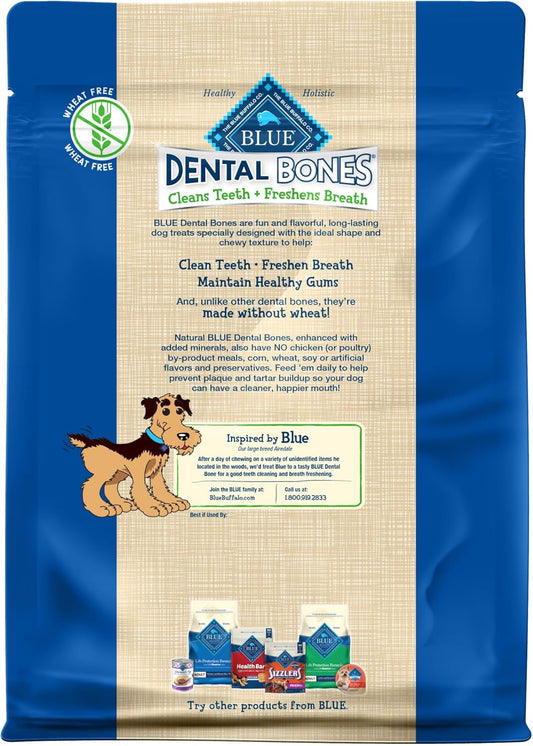 Blue Buffalo Dental Bones Mini Natural Dental Chew Dog Treats Bag Value Pack