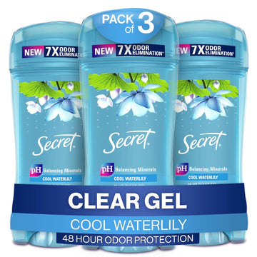 Secret Fresh Clear Gel Antiperspirant And Deodorant For Women, Waterlily Scent, 2.6Oz (Pack Of 3)