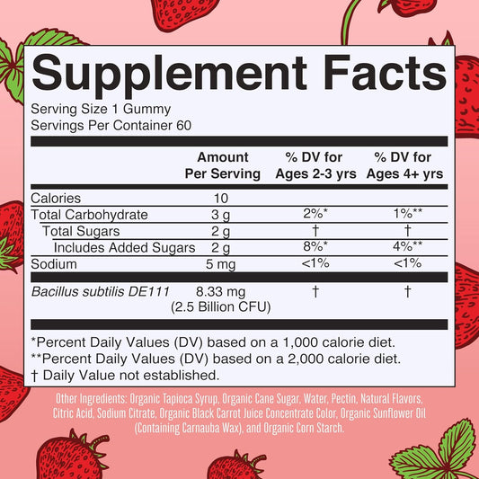 Kids Probiotics For Digestive Health | Usda Organic Probiotic Gummies | 2 Month Supply | Probiotics For Kids | Immune Support | Gut Health Supplement | Vegan | Non-Gmo | Gluten Free | 60 Count