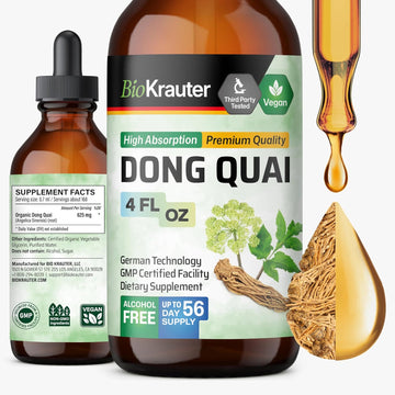 Bio Krauter Dong Quai Tincture - Angelica Root Liquid Extract - Women’S Health Support - Alcohol And Sugar Free Angelica Tincture - Vegan Dong Quai Drops 2 Fl.Oz
