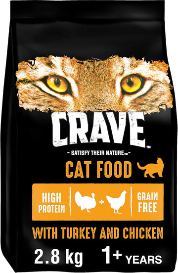 Crave Dry Cat Food - High Protein and Grain-Free Cat Food with Turkey and Chicken, 2, 8 kg (Pack of 3)?Case436113