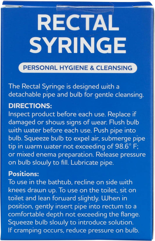 Rite Aid Rectal Enema Bulb - 1 Syringe (8 fl oz), Reusable Rectal Douche for Gentle Cleansing for Men and Women