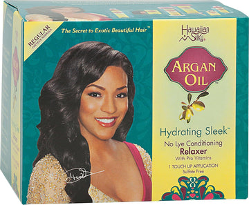 Hawaiian Silky Argan Oil Hydrating Sleek no Lye Touch Up Relaxer - Regular HA17 : Beauty & Personal Care
