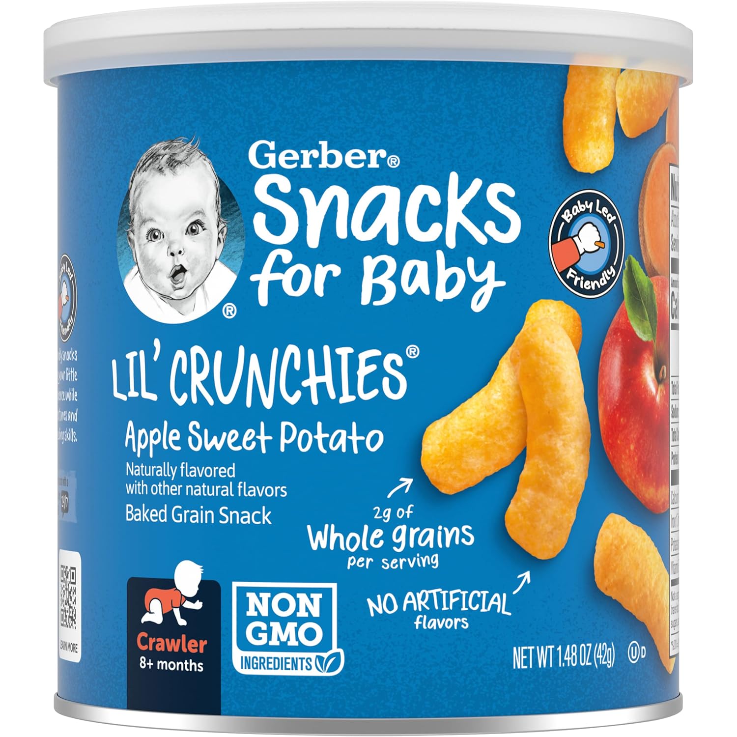 Gerber Snacks For Baby Lil Crunchies Apple Sweet Potato, 1.48 Oz