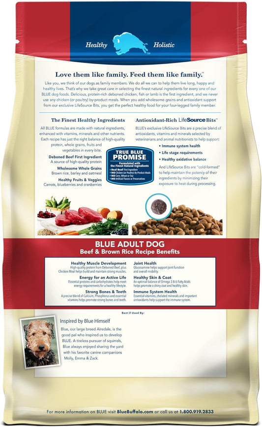 Blue Buffalo Life Protection Formula Adult Dry Dog Food, Helps Build And Maintain Strong Muscles, Made With Natural Ingredients, Beef & Brown Rice Recipe, 30-Lb. Bag