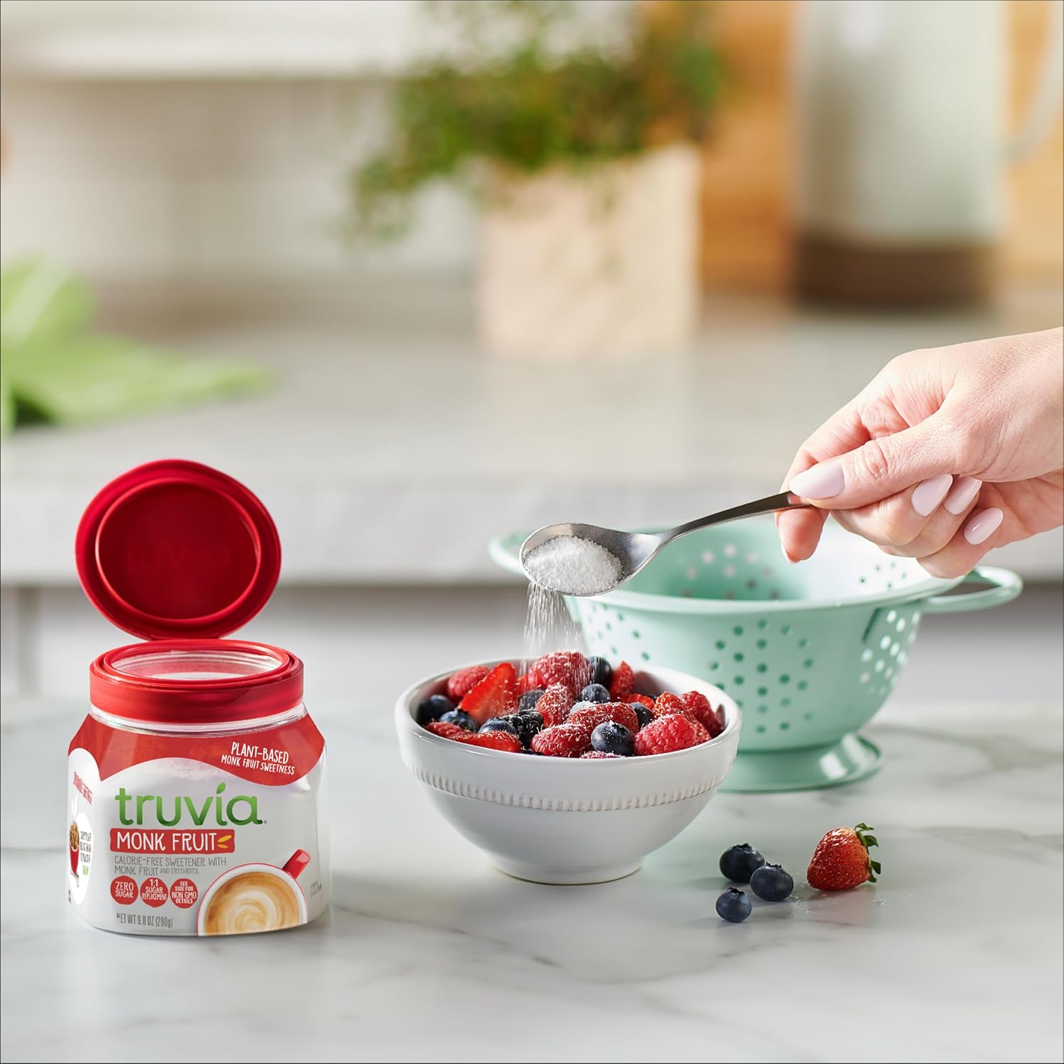 Truvia Calorie-Free Sweetener From The Monk Fruit Spoonable, 9.8 Oz Monkfruit Jar