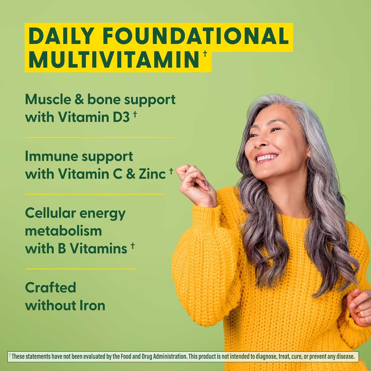 MegaFood One Daily Iron Free Multivitamin - Multivitamin for Women and Men - with Real Food - Immune Support Supplement - Bone Health - Energy Metabolism - Vegetarian; Non-GMO; No Iron - 90 Tablets : Health & Household