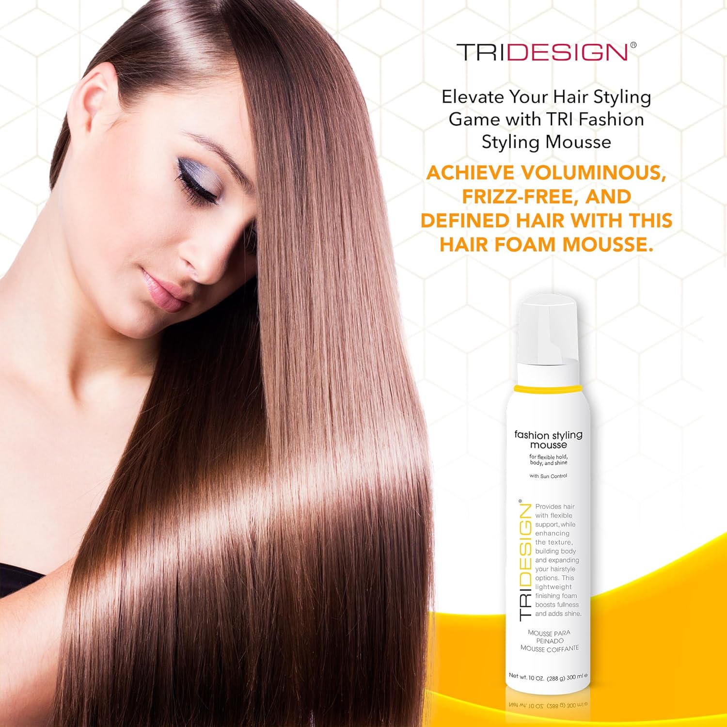 TRI Fashion Styling Mousse - Wavy Hair Volumizer & Curl Tamer with Frizz Control, Shine & Styling Options for Women, Hair Foam - 10 Ounce : Beauty & Personal Care