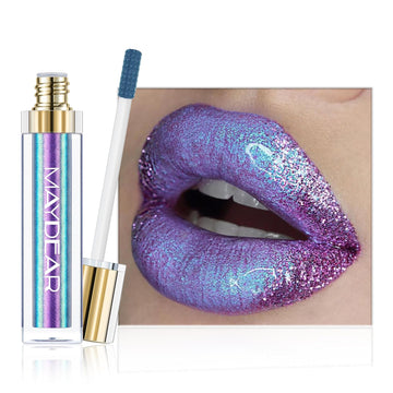 Maydear Chameleon Lipstick – Metallic Multichrome Lipstick, Long-Lasting, Fuchsia Green (08)