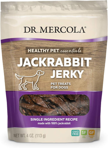 Dr. Mercola Jackrabbit Jerky For Dogs, 4 Oz. (113G), Made With Wild Jackrabbit, Non Gmo, Gluten Free, Soy Free