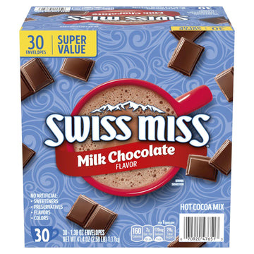 Swiss Miss Milk Chocolate Flavor Hot Cocoa Mix, 1.38 Oz. 30-Count (Pack Of 8)