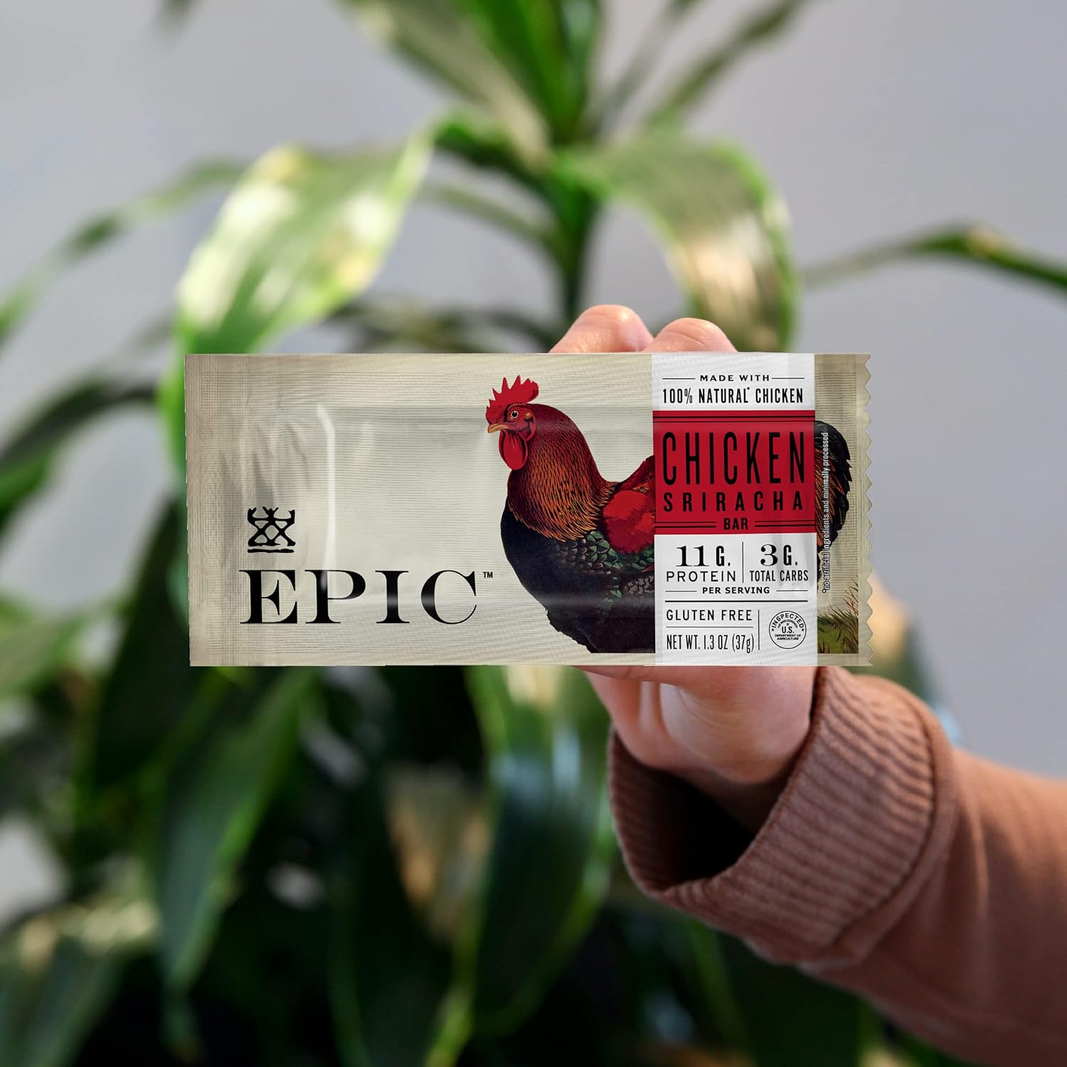 EPIC Protein Bars, Chicken Sriracha, Keto and Paleo Friendly, 1.3 oz, 4 ct : Grocery & Gourmet Food