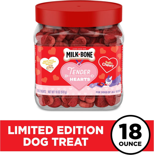 Milk-Bone Limited Edition Valentine'S Tender Hearts Soft & Chewy Dog Treats, 18 Ounce