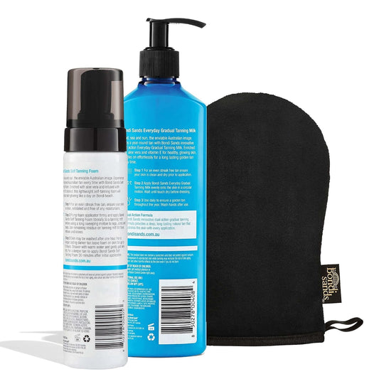 Bondi Sands Tan + Maintain Kit | Includes Light/Medium Self Tanning Foam, Mitt, and Everyday Gradual Tanning Milk for a Long-Lasting Tan ($49 Value)