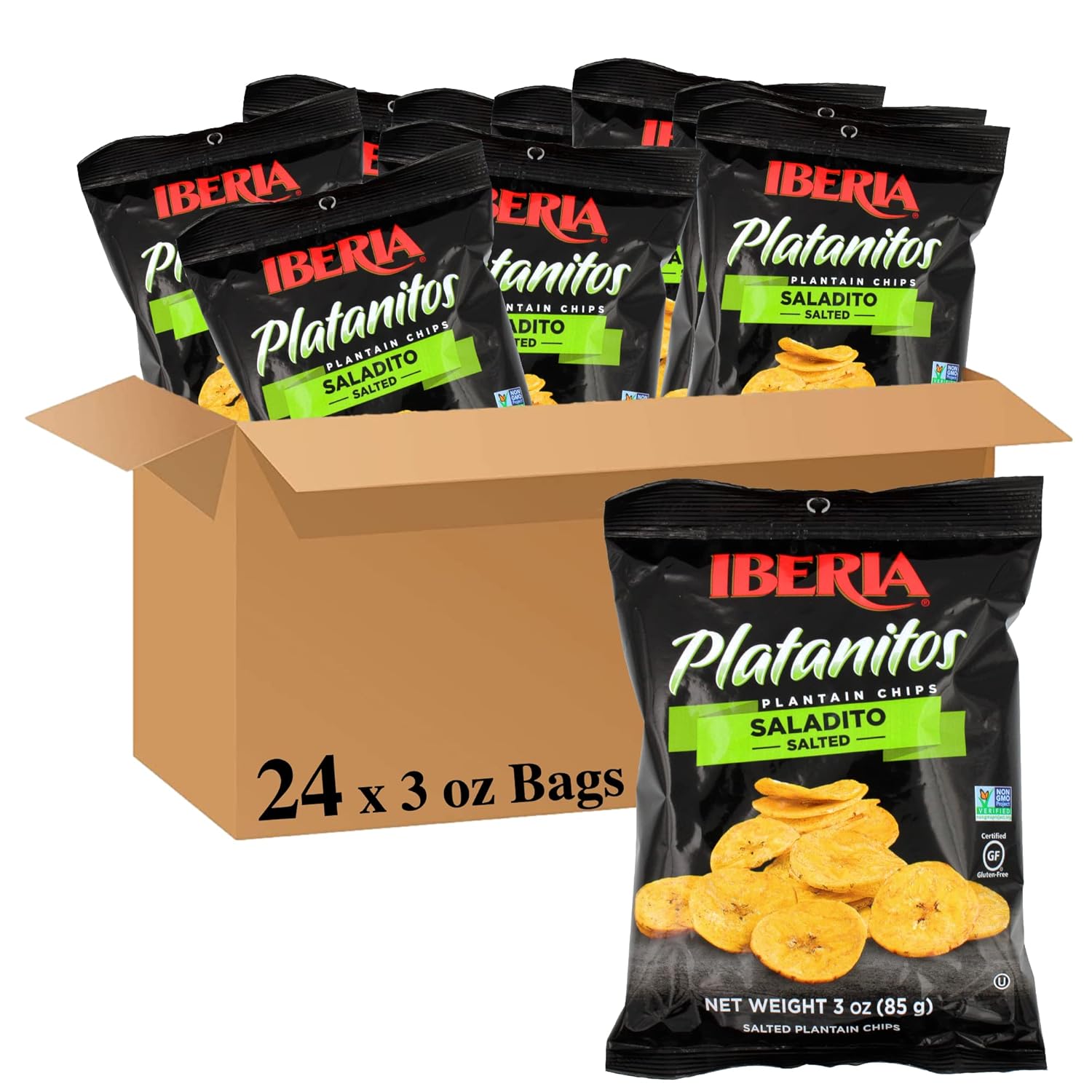 Iberia Lightly Salted Plantain Chips, 3 Ounce (Pack Of 24)