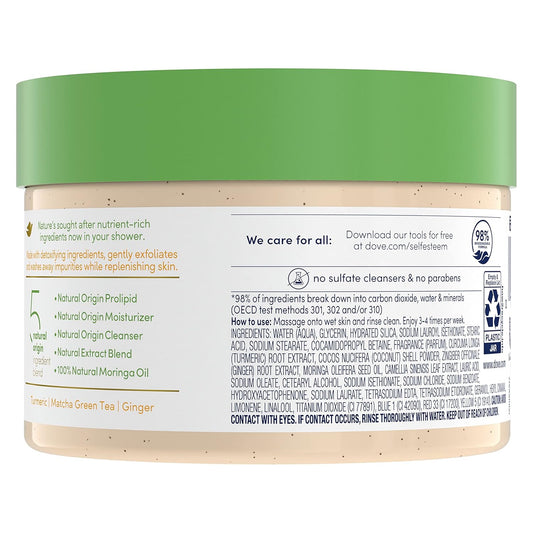 Dove Powered By Nature Exfoliating Body Polish Detox With 5 Natural Origin Ingredient Blend For Skin Care 10.5 Oz