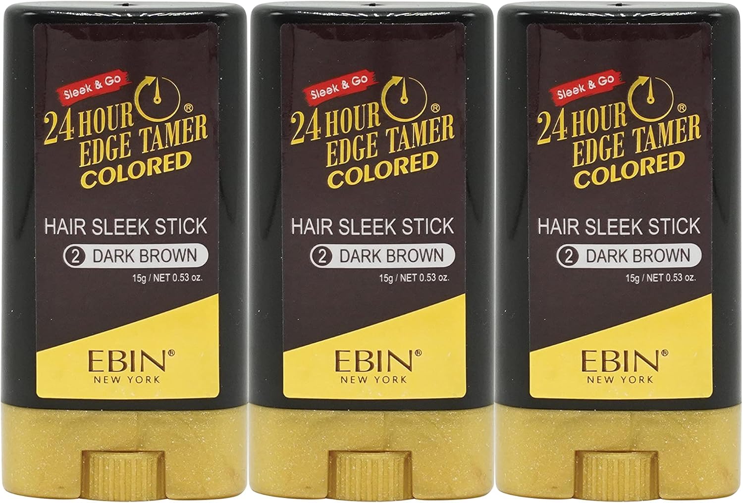 Ebin New York 24 Hour Colored Sleek Stick_Natural Black 3Pack