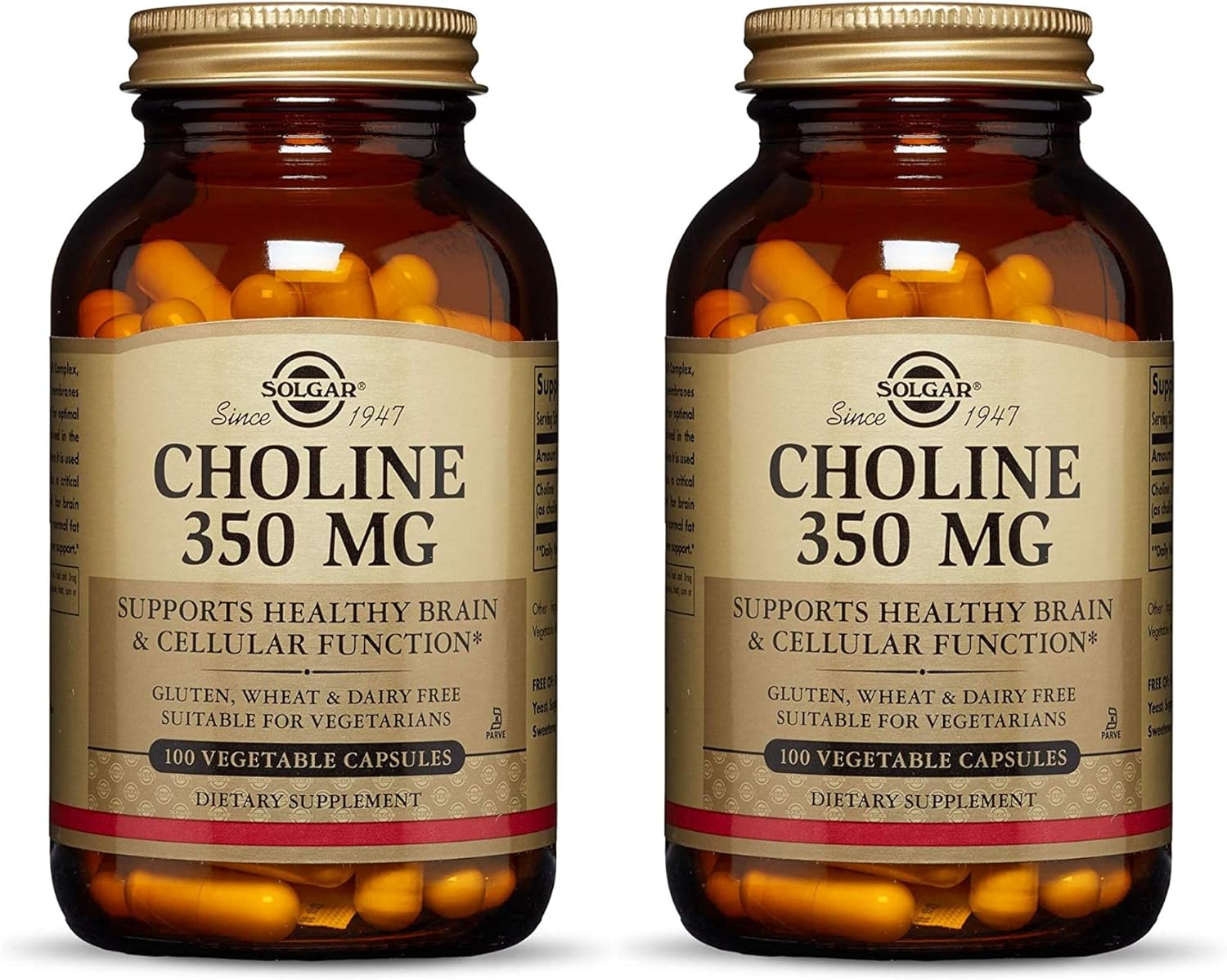 Solgar Choline 350Mg 100 Vcaps 2-Pack