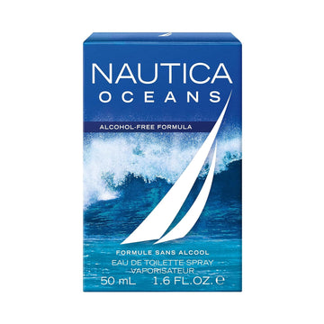 Nautica Oceans Eau de Toilette Spray, Vegan Formula, Fragrance, Aquatic Accords and Hints of Wood, 1.6oz