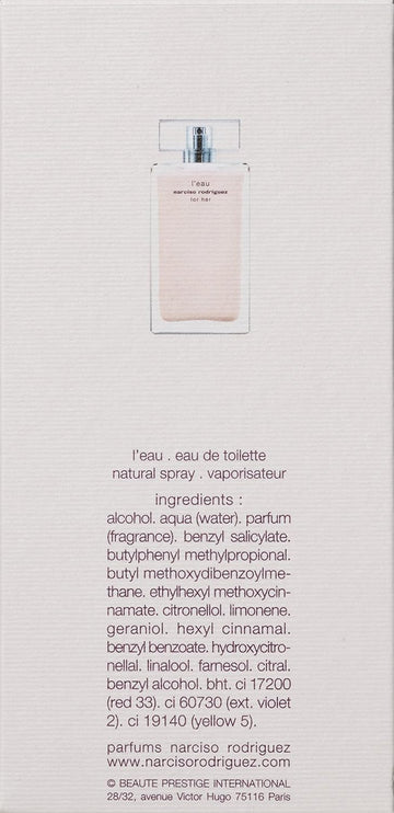 Narciso Rodriguez L'Eau For Her Eau De Toilette Spray, 3.3 Ounce
