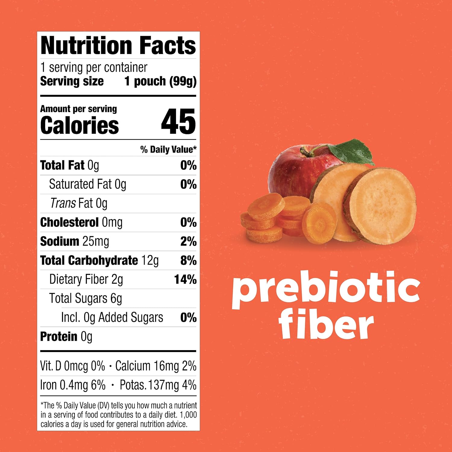 Beech-Nut Baby & Toddler Food Pouches with Prebiotic Fiber, Carrot Apple & Sweet Potato, 3.5 oz (18 Pack) : Everything Else