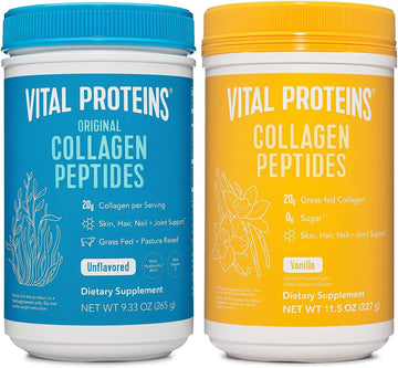 Vital Proteins Collagen Peptides Powder, 9.33 oz Unflavored + 11.5 oz Vanilla