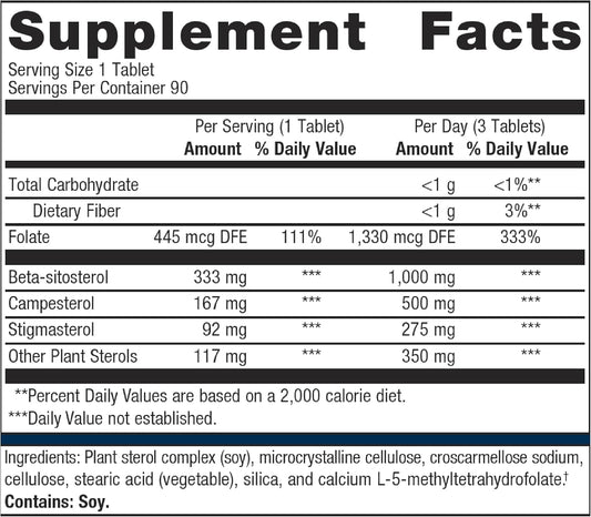 Metagenics Meta-Sitosterol 2.0 - For Cholesterol Already In A Normal Range* - Plant Sterol Complex - With Folate - Dietary Supplement - Gluten-Free - Vegetarian - 90 Tablets