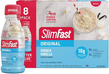 Slimfast Meal Replacement Shake, Original French Vanilla, 10G Of Ready To Drink Protein For Weight Loss, 11 Fl. Oz Bottle, 8 Count